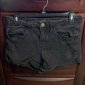 Black jean shorts- slightly distressed